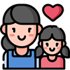Icon of a mother and daughter - Made by Flaticon and Freepik